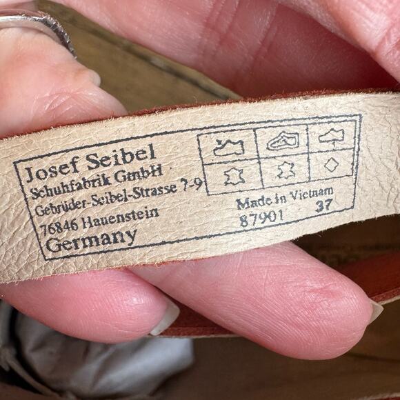 Josef Seibel Women's Sz 6-6.5 EU 37 Burnt Red Orange Strappy Zipper Heeled Boots - Picture 8 of 13